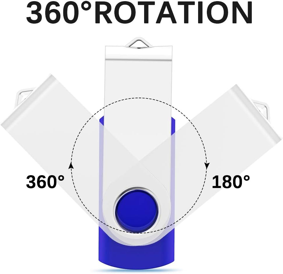 10 Pack 64GB USB 2.0 Flash Drive Thumb Drive, Blue